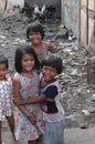 Smili Children in smoky mountain village, Manila, Philippines Royalty Free Stock Photo