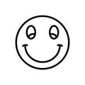 Black line icon for Smilies, grin and laugh