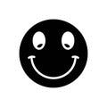 Black solid icon for Smilies, grin and laugh