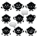 Smilies round, set, black