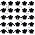 Smilies round, set, black