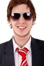 Smilig business man with sunglasses Royalty Free Stock Photo