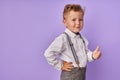 Smiling adorable child boy shows thumbs up Royalty Free Stock Photo