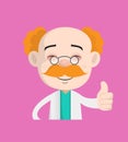 Smiling Adult Doctor Showing Thumbs Up Vector