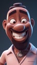 Smiling african american man. 3d render illustration.
