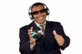 Smiling African-American man posing thumbs up Royalty Free Stock Photo