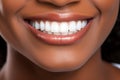 smiling african american womans mouth. Close-up