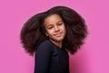 Smiling african girl. Smile little african american girl. African American girl smile and curly hair. Laughing cute afro Royalty Free Stock Photo