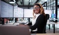 Smiling African Programmer Creating Innovative Code On Computer Royalty Free Stock Photo
