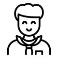 Smiling agent icon, outline style
