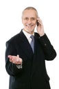 Smiling and Agreeable Businessman on Phone