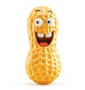 Smiling anthropomorphic peanut character