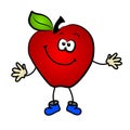 Smiling Apple Cartoon Clip Art