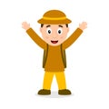 Smiling Archeologist Cartoon Character