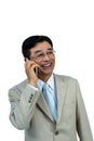 Smiling asian businessman phone calling Royalty Free Stock Photo