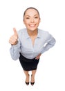 Smiling asian businesswoman showing thumbs up Royalty Free Stock Photo