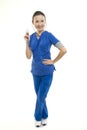 Smiling Asian healthcare worker with stethoscope Royalty Free Stock Photo