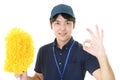 Smiling Asian janitor Royalty Free Stock Photo