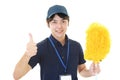 Smiling Asian janitor Royalty Free Stock Photo