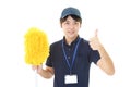 Smiling Asian janitor Royalty Free Stock Photo