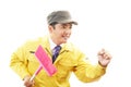 Smiling Asian janitor Royalty Free Stock Photo