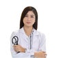 Smiling Asian medical doctor woman with stethoscope Royalty Free Stock Photo