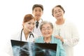 Smiling Asian medical staff with old women Royalty Free Stock Photo