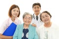 Smiling Asian medical staff with old women Royalty Free Stock Photo