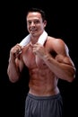 Smiling Athletic Male with towel