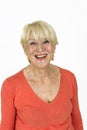 Smiling attractive senior woman in studio Royalty Free Stock Photo