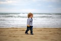 Smiling baby boy on beach Royalty Free Stock Photo