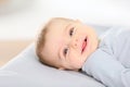 Smiling baby boy on the changing table Royalty Free Stock Photo