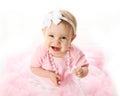 Smiling baby girl wearing pettiskirt tutu Royalty Free Stock Photo