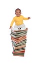 Smiling baby on a high tower books