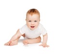 Smiling baby sitting on the floor Royalty Free Stock Photo