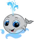 Smiling baby whale cartoon illustration Royalty Free Stock Photo