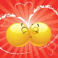 Smiling ball kissing Royalty Free Stock Photo