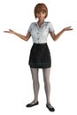 Smiling Barista Waitress arms outstretched