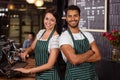 Smiling baristas working Royalty Free Stock Photo