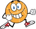Smiling Basketball Cartoon Character Running
