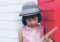 Smiling beautiful girl portrait stock photo