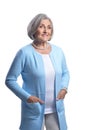 Smiling beautiful senior woman posing isolated on white background Royalty Free Stock Photo