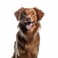 Smiling Big Red Dog On White Background: A Stunning National Geographic Photo
