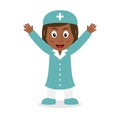 Smiling Black Female Nurse Character