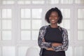 Smiling black woman with confidence pose Royalty Free Stock Photo