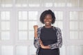 Smiling black woman with confidence pose Royalty Free Stock Photo