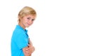 Smiling blond boy with crossed arms Royalty Free Stock Photo