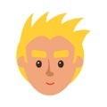 Smiling Blond Man Character Face Vector Icon