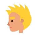 Smiling Blond Man Character Face Vector Icon