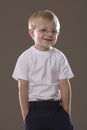 Smiling Blonde Haired Boy In Glasses Royalty Free Stock Photo